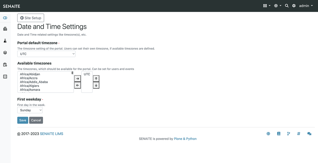 Time Zone configuration on SENAITE LIMS - Questions and Answers ...